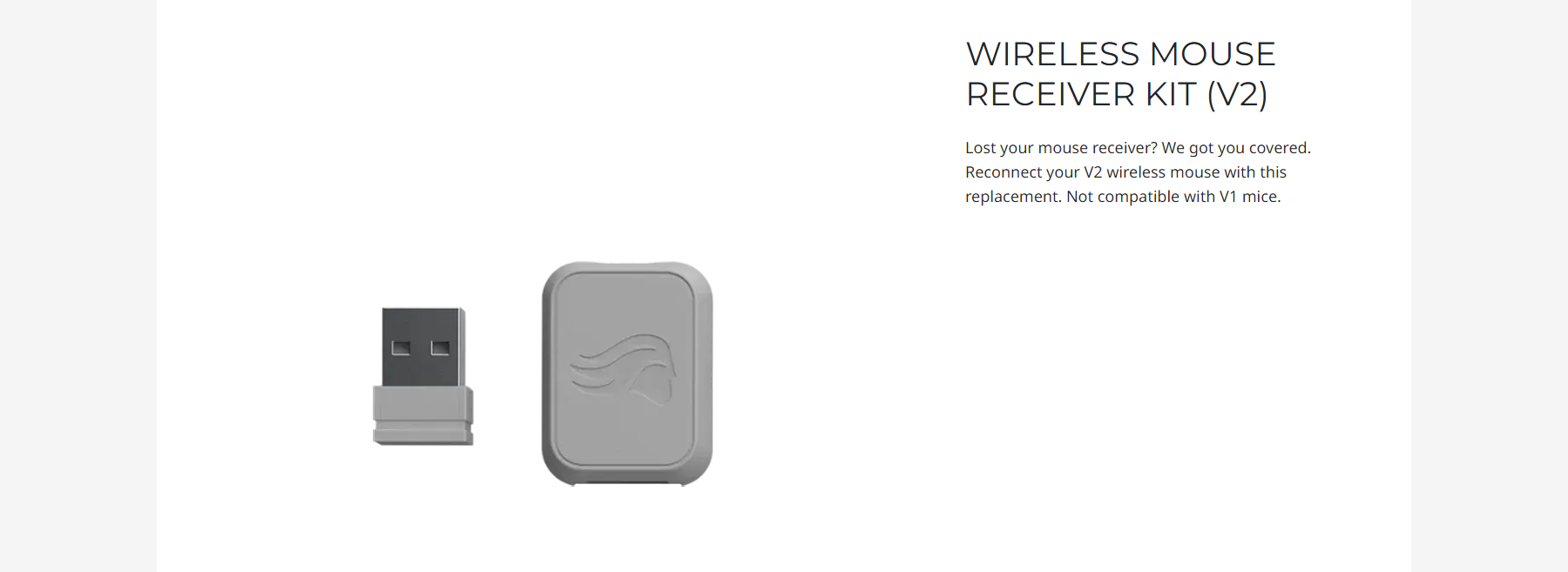 A large marketing image providing additional information about the product Glorious Wireless Dongle Replacement Kit V2 - Matte Grey - Additional alt info not provided